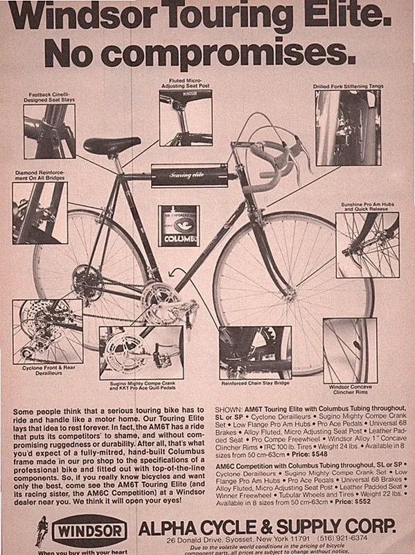1981 Windsor Touring Elite-ORIGINAL Bike Bicycle Print ad / mini posterVintage