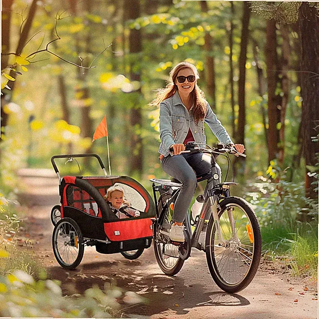 2-Seat Elite 360 Swivel Bike Trailer for Kids Bicycle Cargo Trailer with