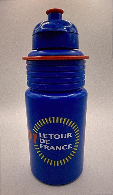 2001 Le Tour de France Blue Elite Water Bottle with Map TDF Bike Race Cycling