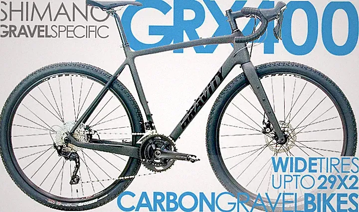 46cm Ocean Blue Gravity Zilla Elite Carbon Gravel Bike Disc Brake