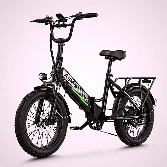 Aipas A2 750W 20" Folding Fat Tire eBike 48V 12.8Ah Compact Electric Bike USA