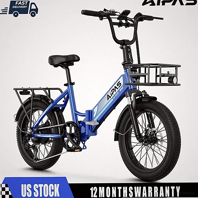 Aipas A2 750W Peak 20" Folding Electric Bicycle 12.8Ah 7Spd 62Mi Adult