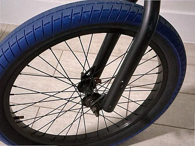 Elite BMX Bike 20 in Wheels Black Frame Blue Tires Steel Unisex Kids BMX Bar