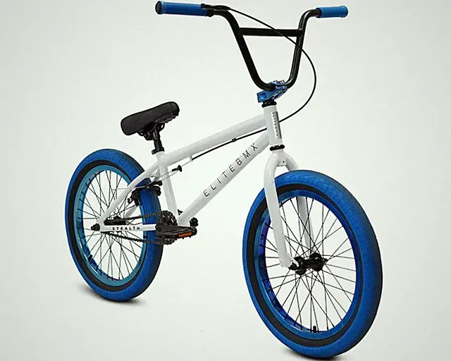 Elite BMX Stealth Bike (20.5" Toptube) (White/Blue) [WBIKEL1200WHIBLU]