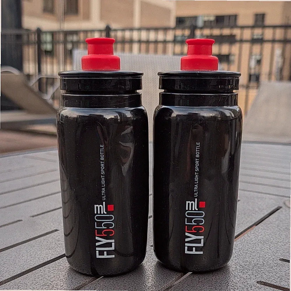 Elite Fly 550ml Ultra-Light Sport Water Bottle for Bicycle Black (2-PACK)