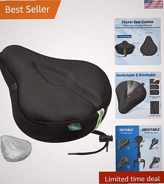 Elite Gel Padded Bike Seat Cushion for Men & Women - Ultimate Comfort Cover
