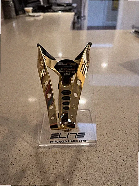 Elite Patao 24 kt gold-plated Bicycle Bottle Cage Gold Made in Italy