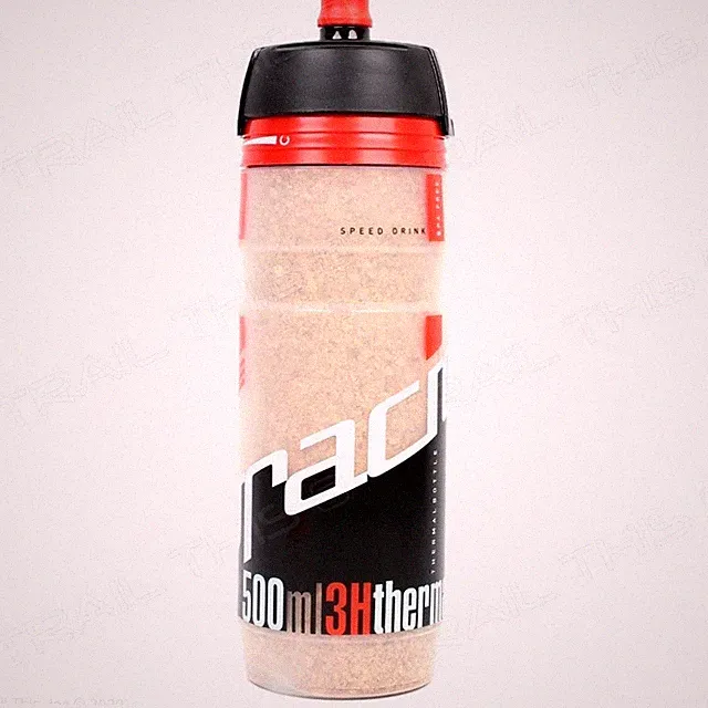 Elite Turacio 500ml Double-Walled Cork Thermal Bicycle Water Bottle Black / Red