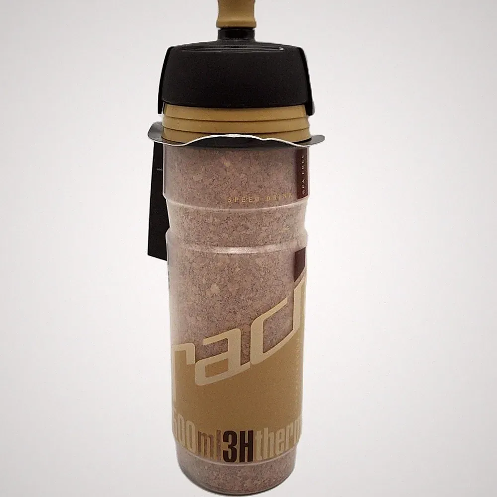 Elite Turacio 500ml Double-Walled Cork Thermal Bicycle Water Bottle Tan / Brown