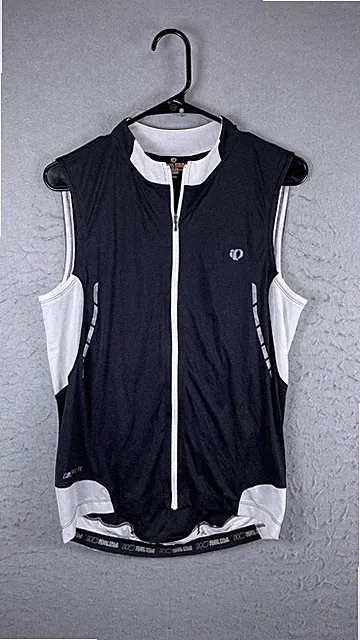 Pearl Izumi Elite Series Cycling Vest Mens Large Black White Full Zip Road Bike