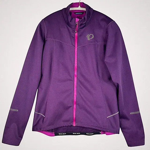 Pearl Izumi Elite Thermal Cycling Jacket Womens L Purple Pink Full Zip Softshell