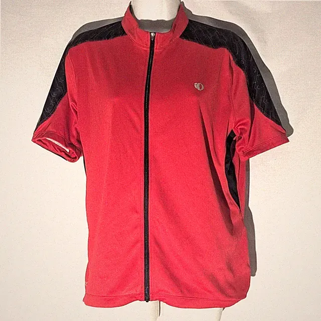 Pearl Izumi Jersey Elite Cycling Womens L, Red & Black, Back 3-Pockets, Full Zip