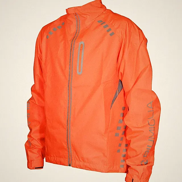 Piu Miglia Elite Junior Cycling Jacket Orange Kids Waterproof Reflective Hi Vis
