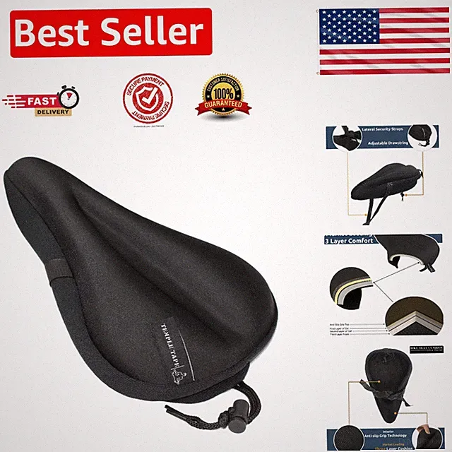 Tri-Layer Gel Bike Cushion - Comfort for Spin, Exercise Bikes & Outdoor Riding