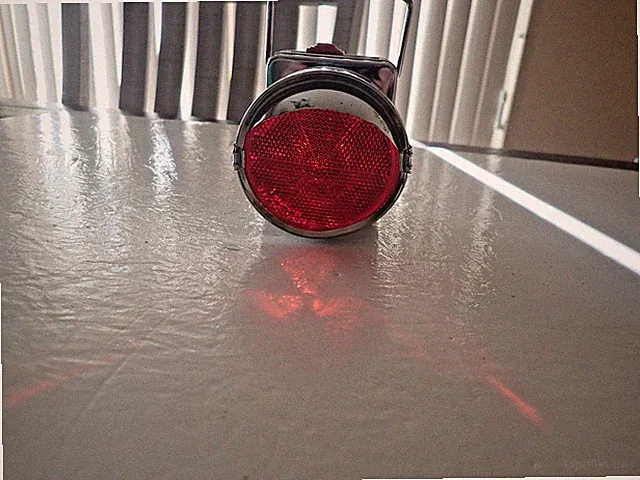 Vintage Elite Bicycle Reflector Light with Handle, Works, Extra Bulbs